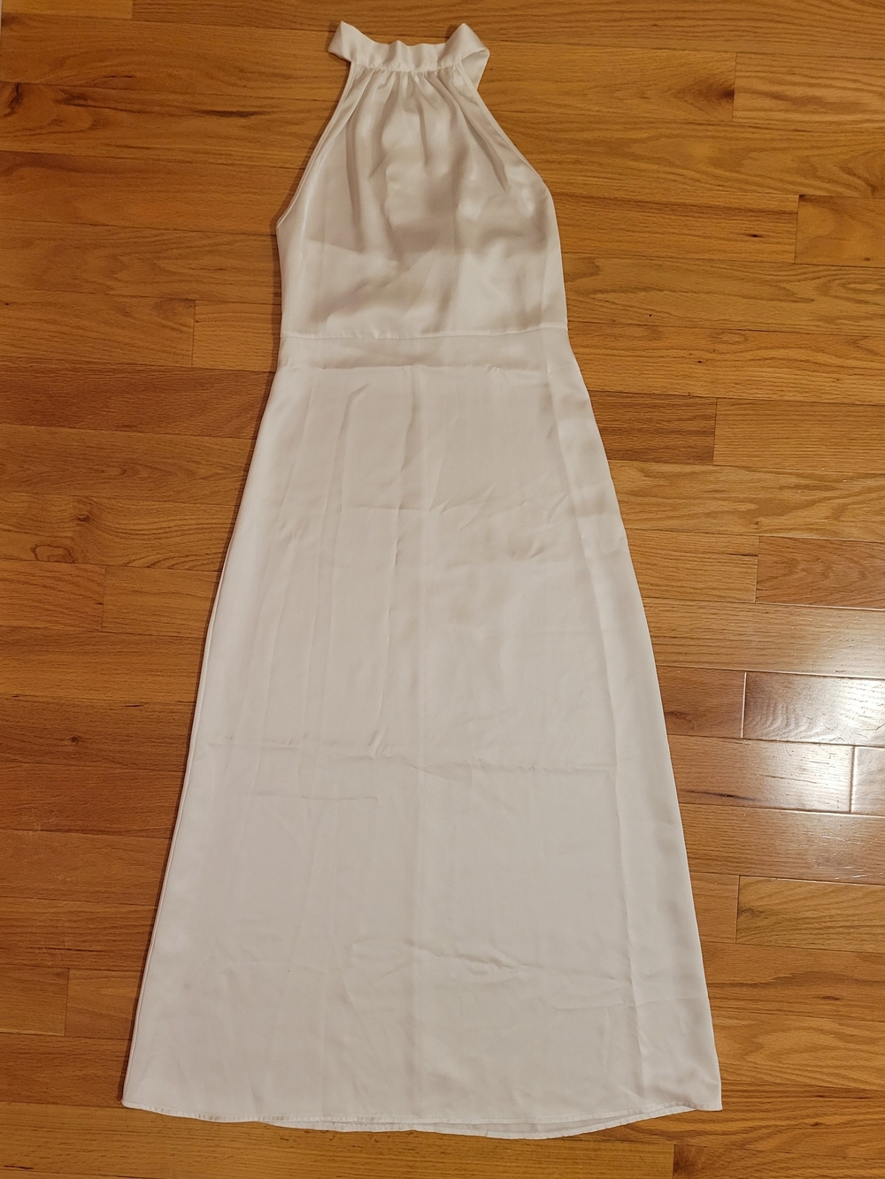 White Halter Neck Maxi Dress